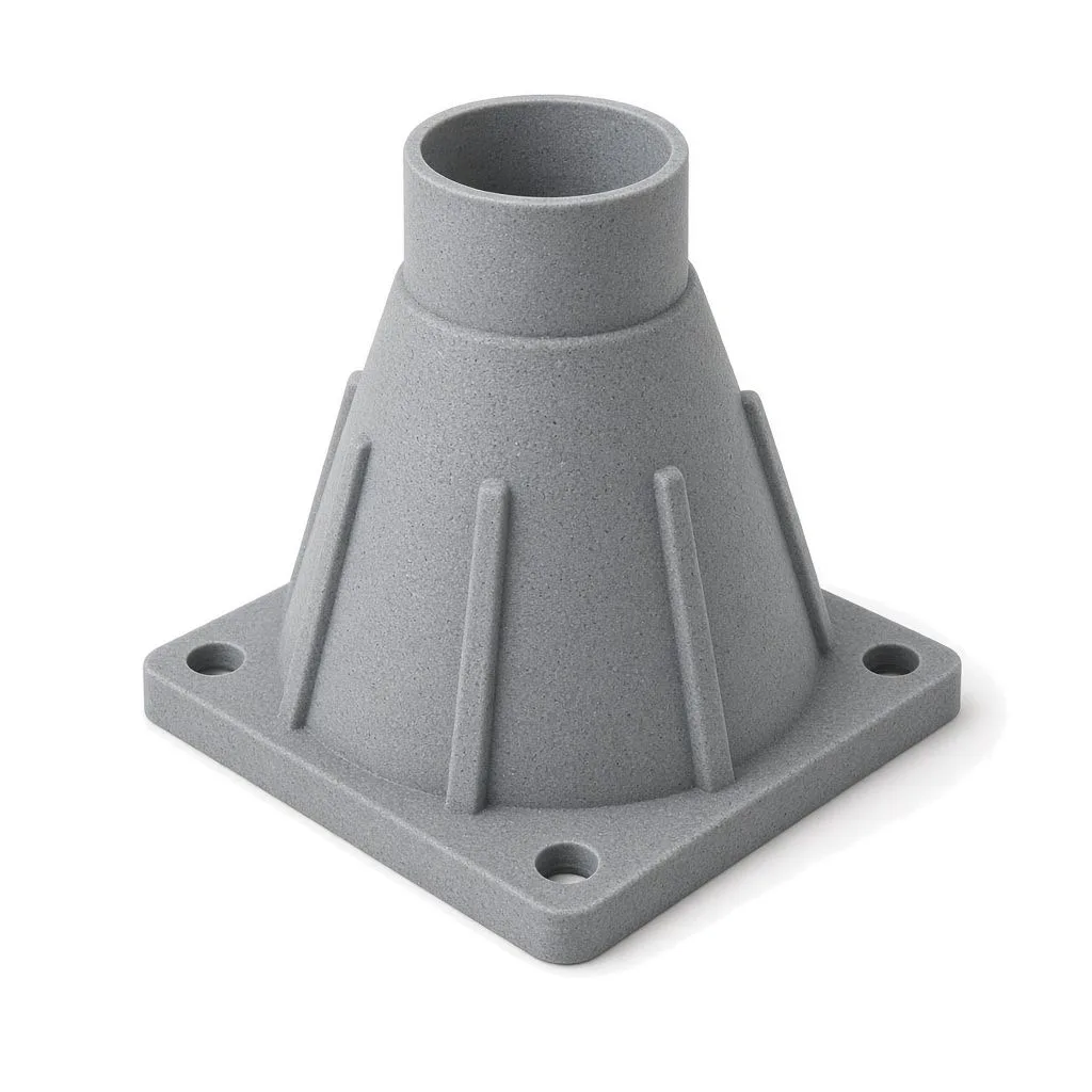Grey glass-filled SLS-printed conical duct housing in Formlabs Nylon 12 GF Powder